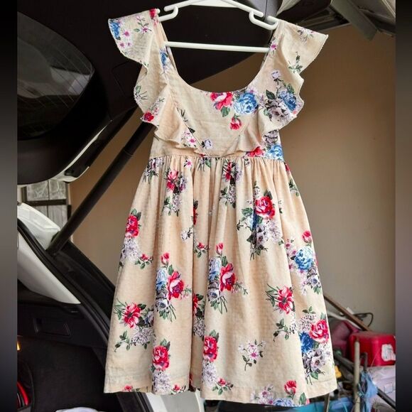 Lacey Lane Girls Size 4T Floral Flutter Sleeve Sundress for Casual Occasions - Picture 4 of 11